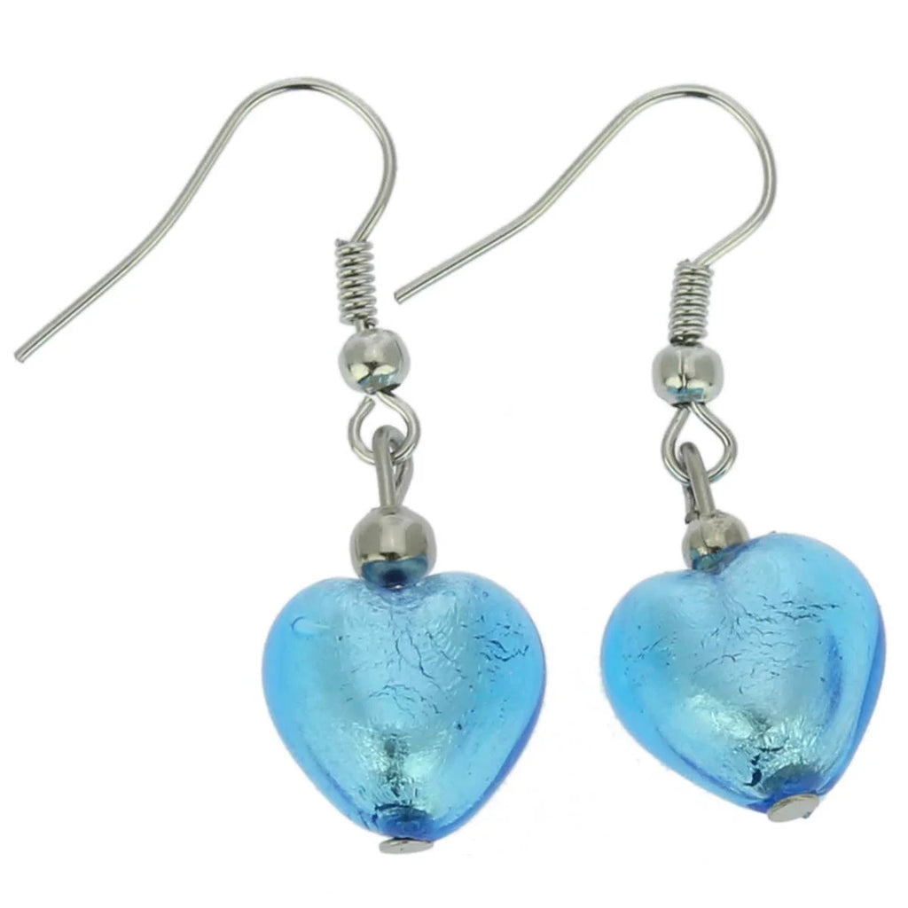 Ruby Red Murano Glass Heart Earrings I96282
