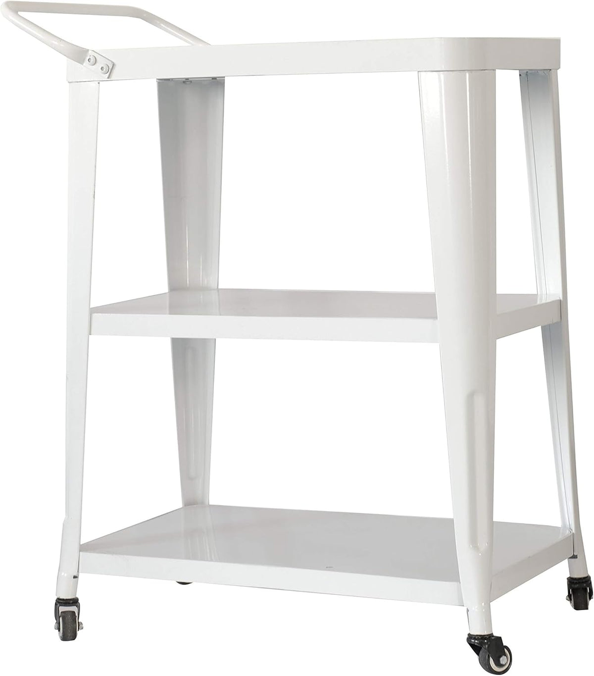 White 3-Tiered Mobile Metal Bar Cart I165