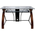 Computer Desk with Curved Wood F336