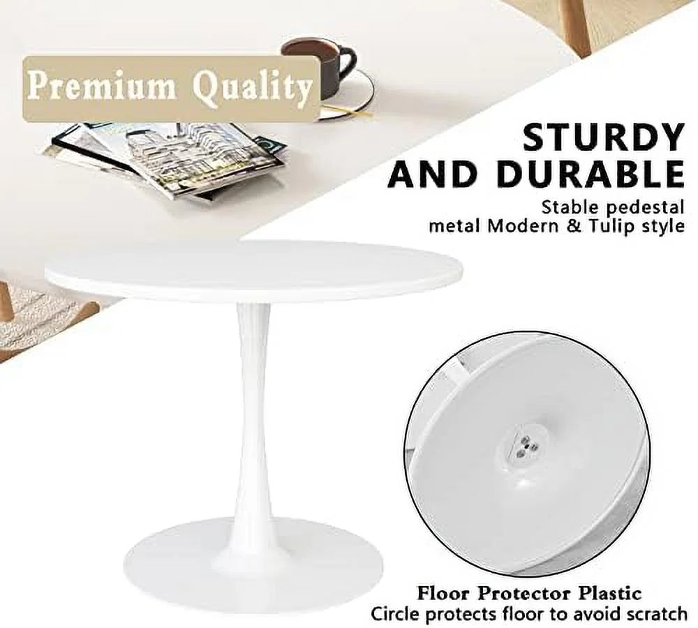 Black Round Dining Table 31.5" with Pedestal Base J668886
