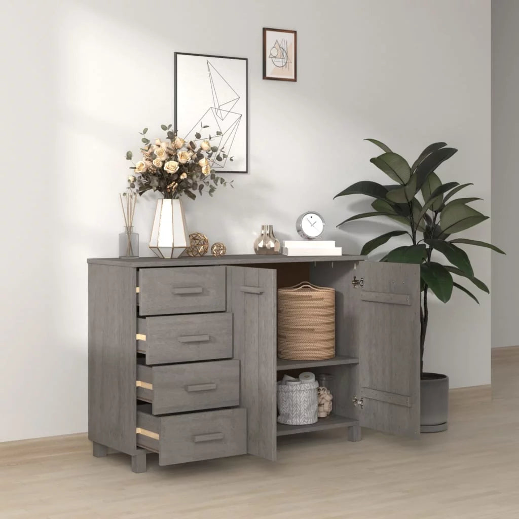 Light Gray Solid Wood Pine Sideboard T117077