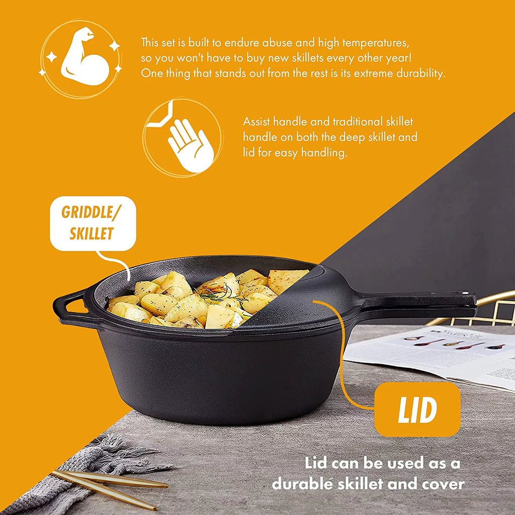Pre-Seasoned 2-In-1 Cast Iron Skillet N308270