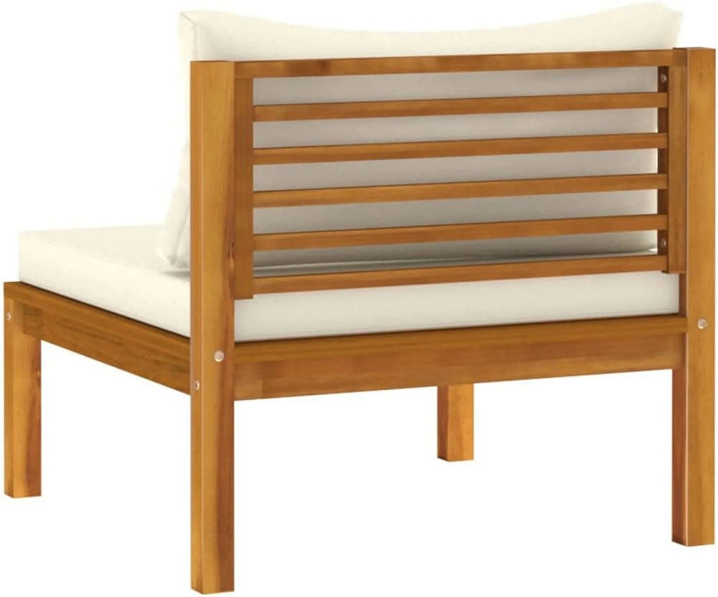 Patio Chairs with Tea Table and Cushions Acacia Wood Outdoor Furniture Set E38028