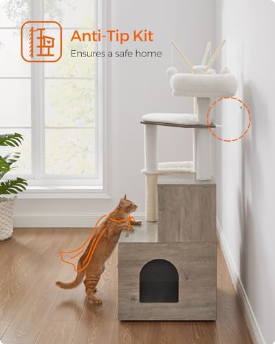 2-in-1 Cat Tree with Litter Box Enclosure O22971