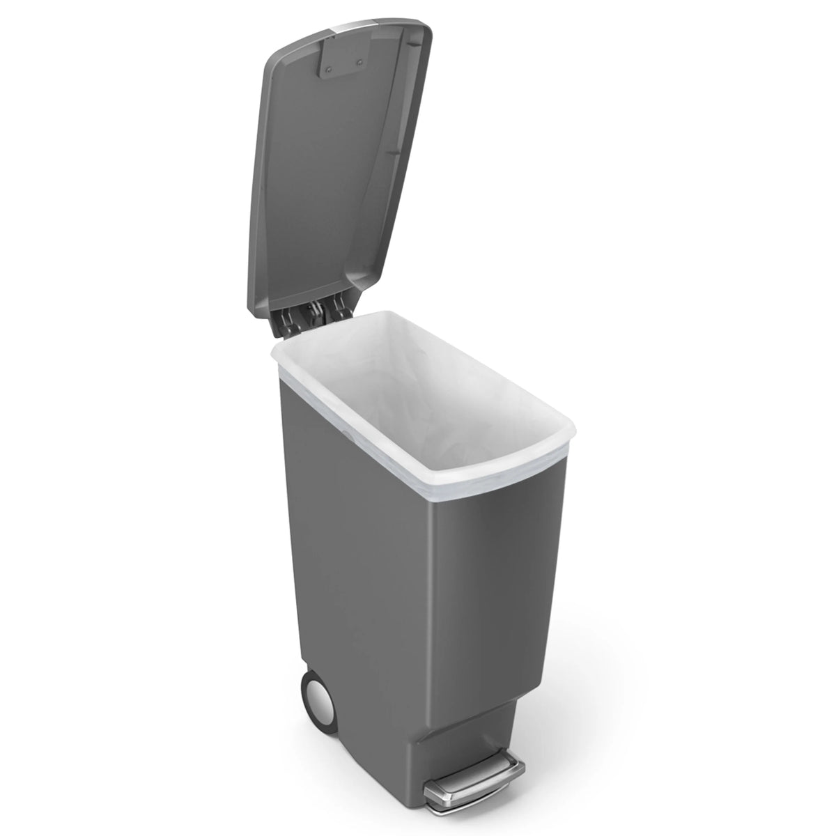 Black Plastic Slim Kitchen Step Trash Can T1091