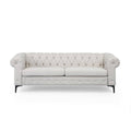 Beige Tufted Fabric 3 Seater Sofa C987661