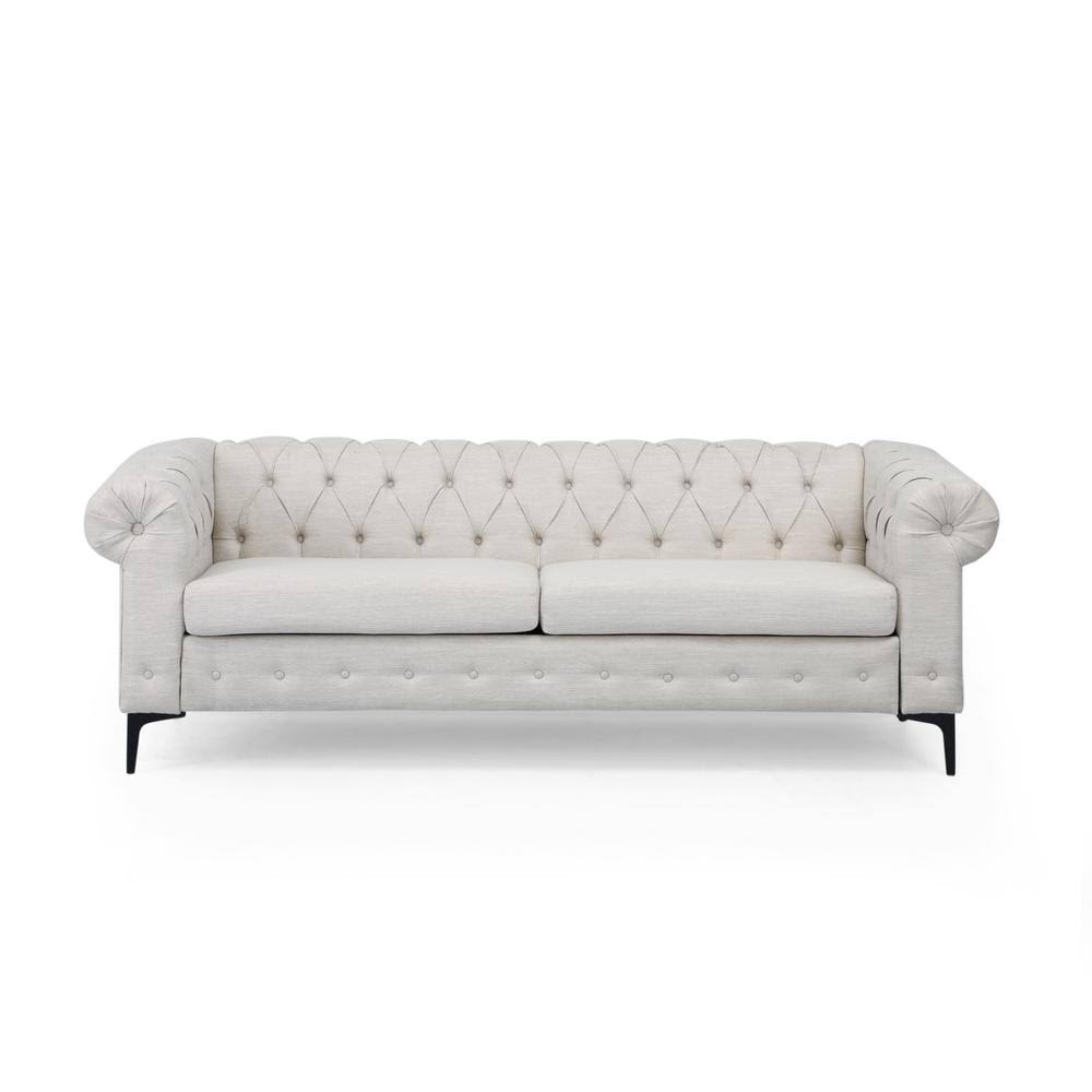 Beige Tufted Fabric 3 Seater Sofa C987661