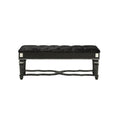 Black Bench with Intricate Carvings J67510