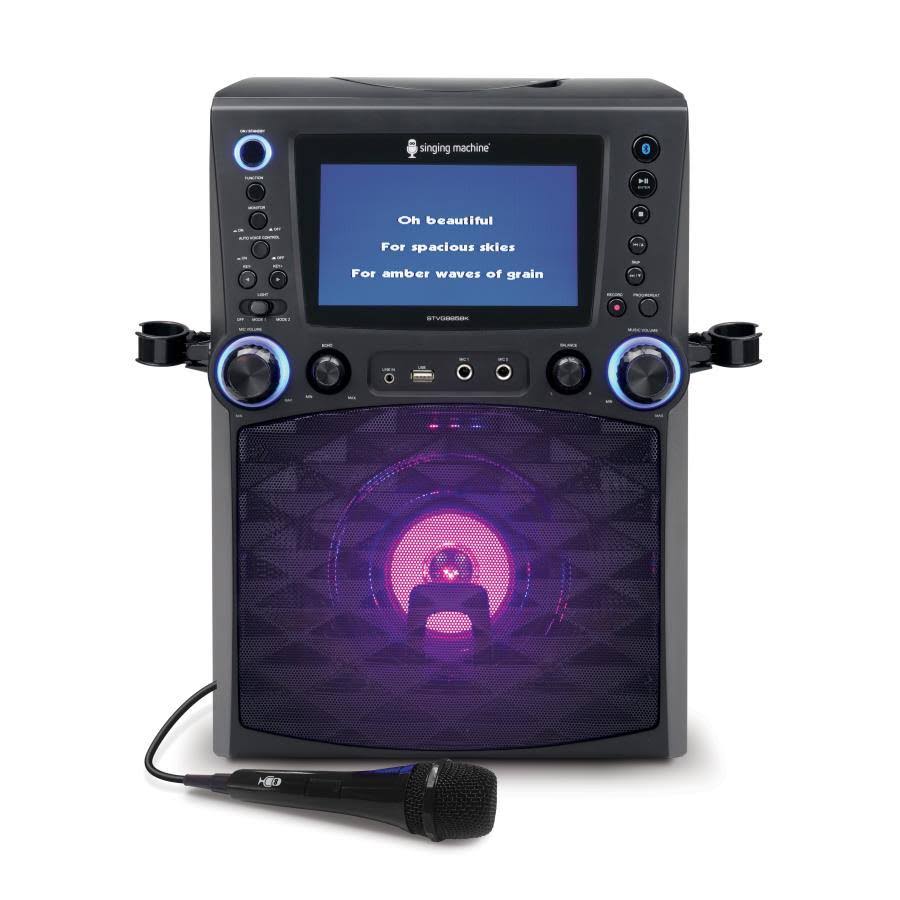 Black Bluetooth Karaoke System with Microphone J1463