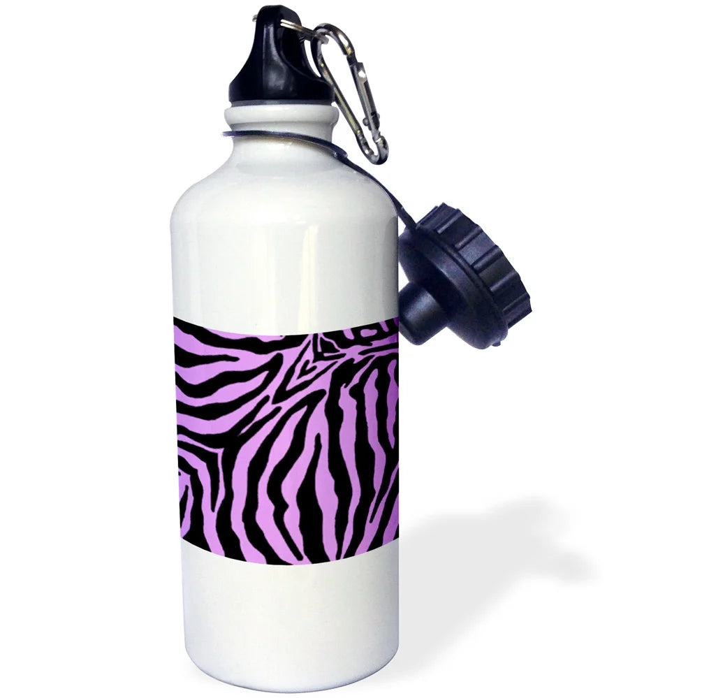 Purple and Black Zebra Print 21 oz Sports Water Bottle K63756