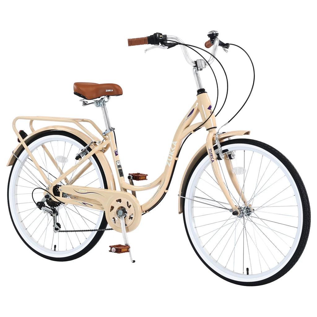 26 inch 7 speed Yellow Beach Cruiser Bike X485