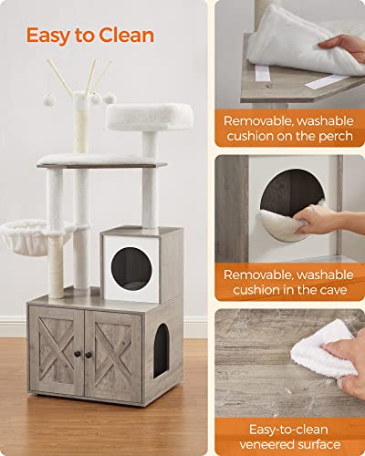 2-in-1 Cat Tree with Litter Box Enclosure O22971