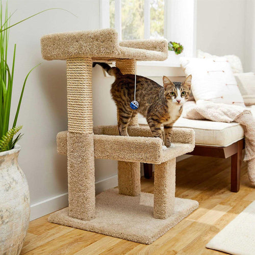 32-in Wooden Cat Tree with Toy L184