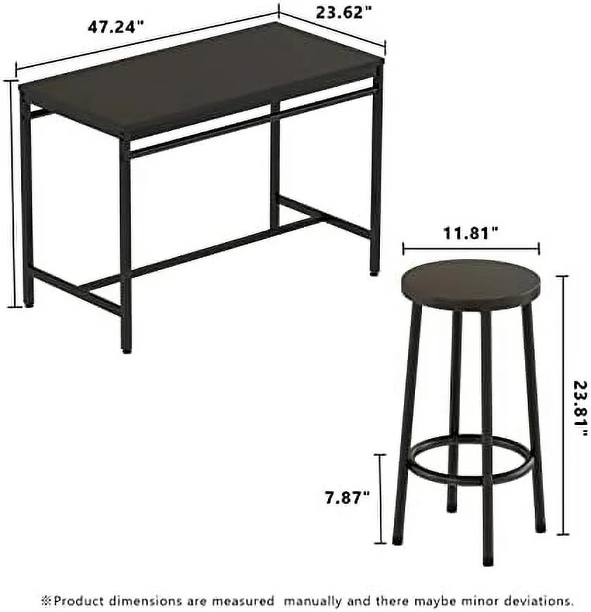 Dining Table Set for 4 with 4 Square Stools 5 Piece R769863