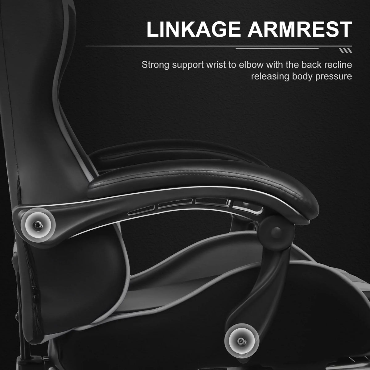 White Gaming Chair with Footrest J8885