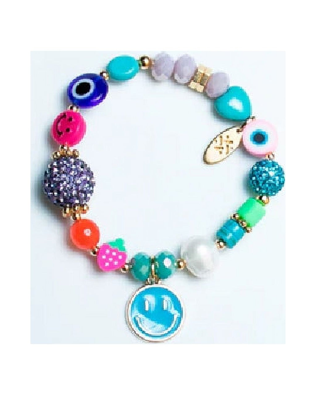 Royal Blue Murano Nazar Elastic Bracelet X341