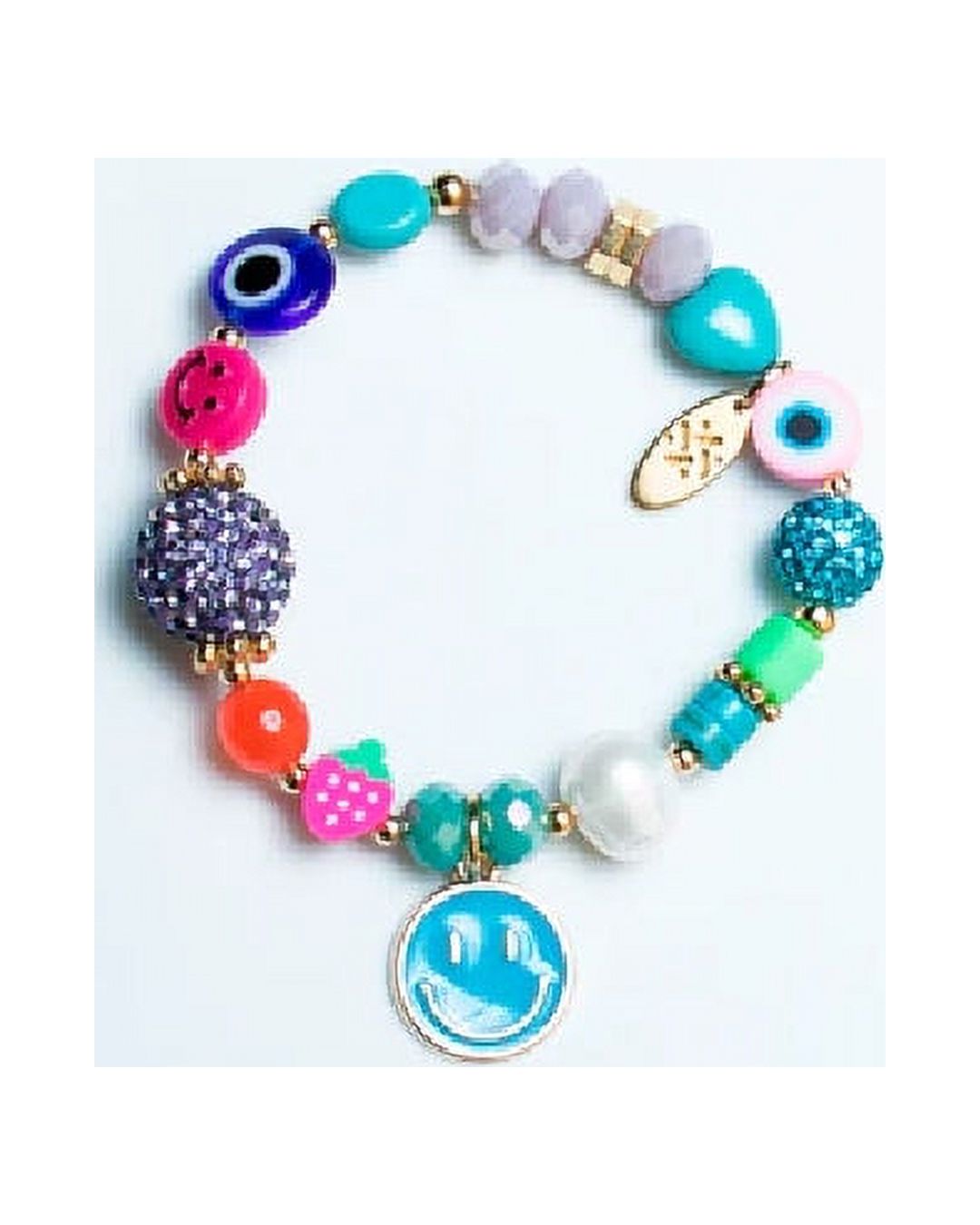 Royal Blue Murano Nazar Elastic Bracelet X341