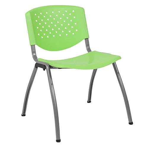 Green Plastic Stack Chair with Titanium Frame A243