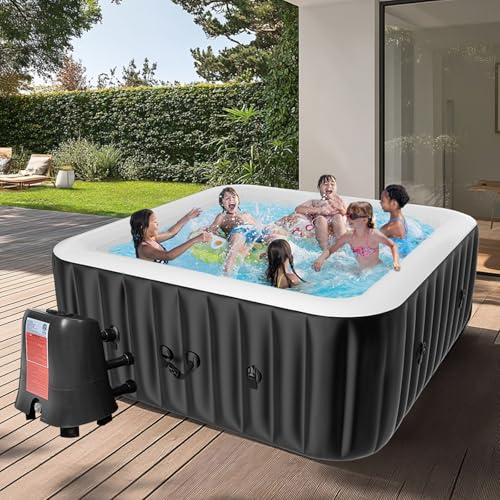 4-6 Person Inflatable Hot Tub with 130 Bubble Jets U6647