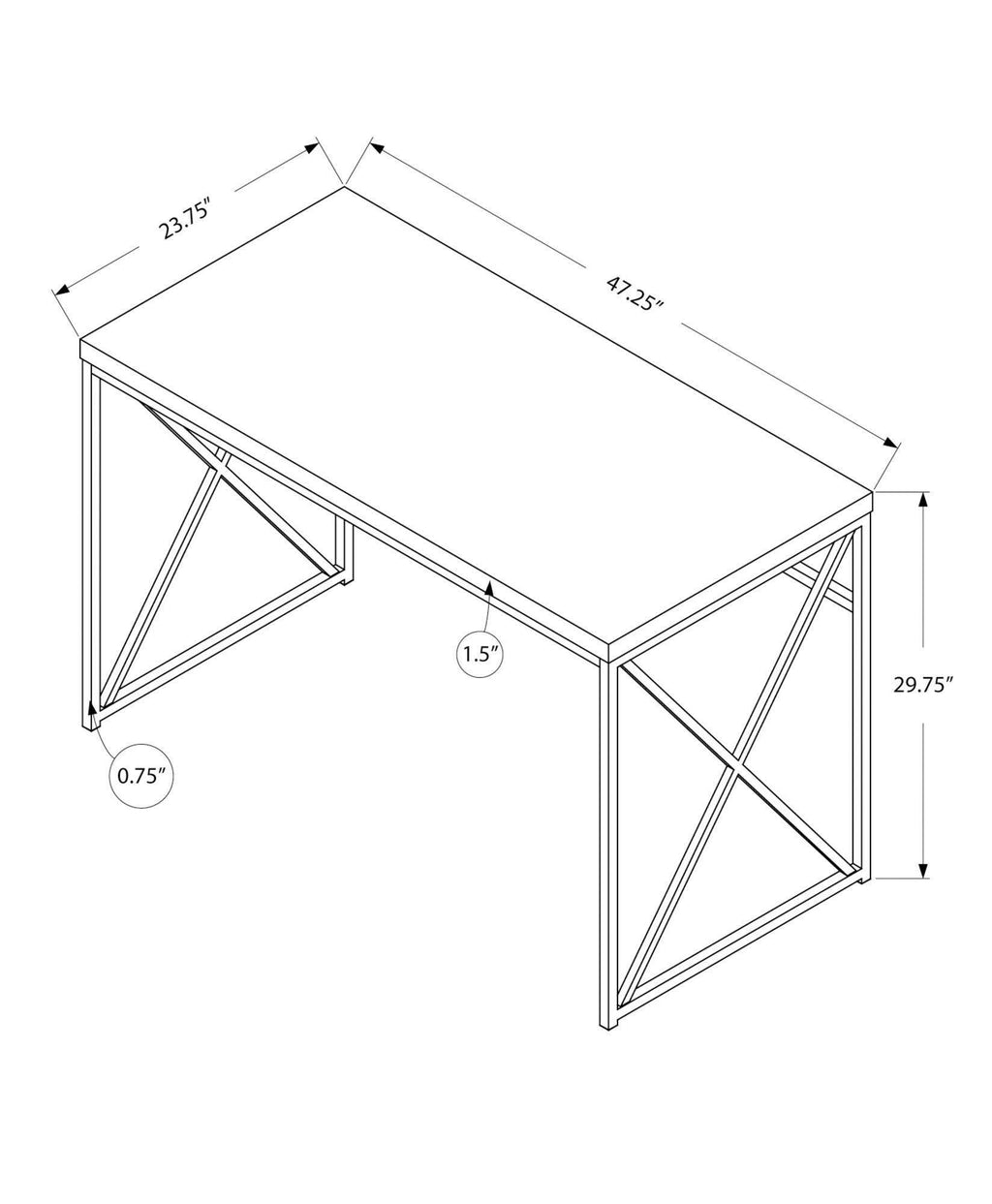 Gold Metal Computer Desk U41634