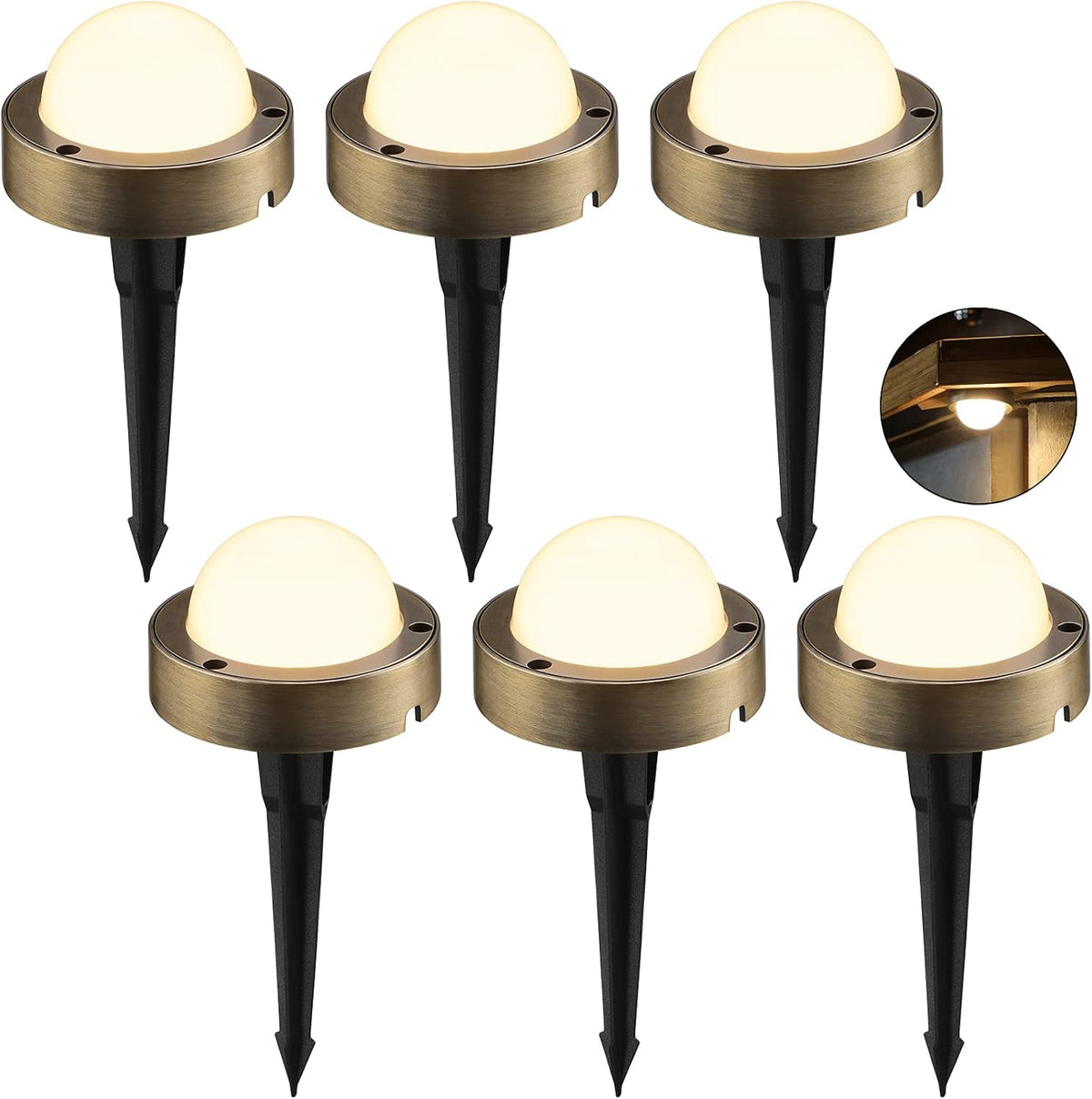 4000K Cool White LED Pathway Lights, Pack of 6 B885234
