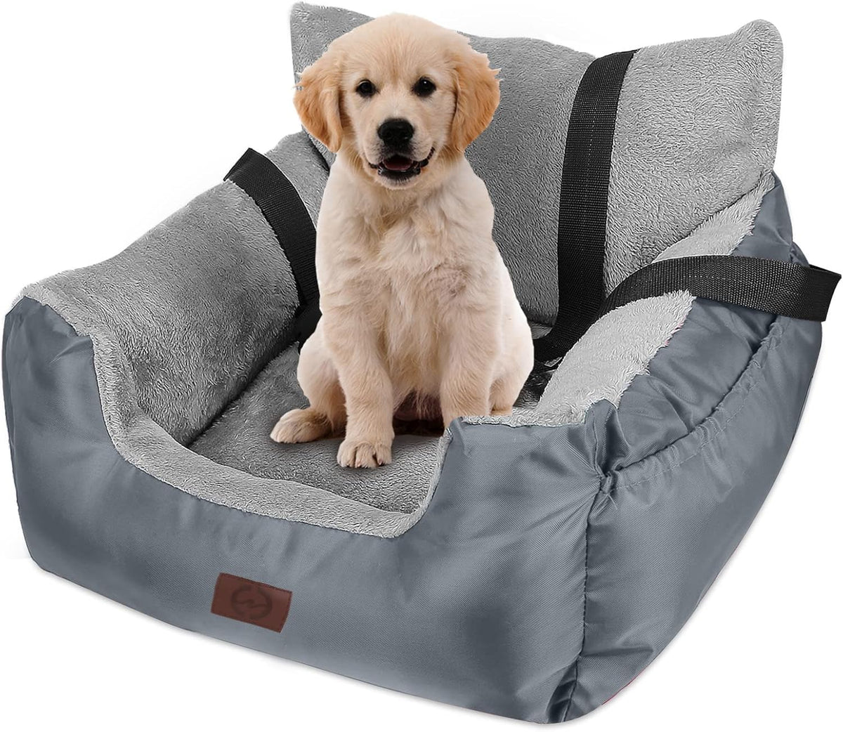 Dog Car Seat with Storage Pocket and Clip-On Safety Leash E902