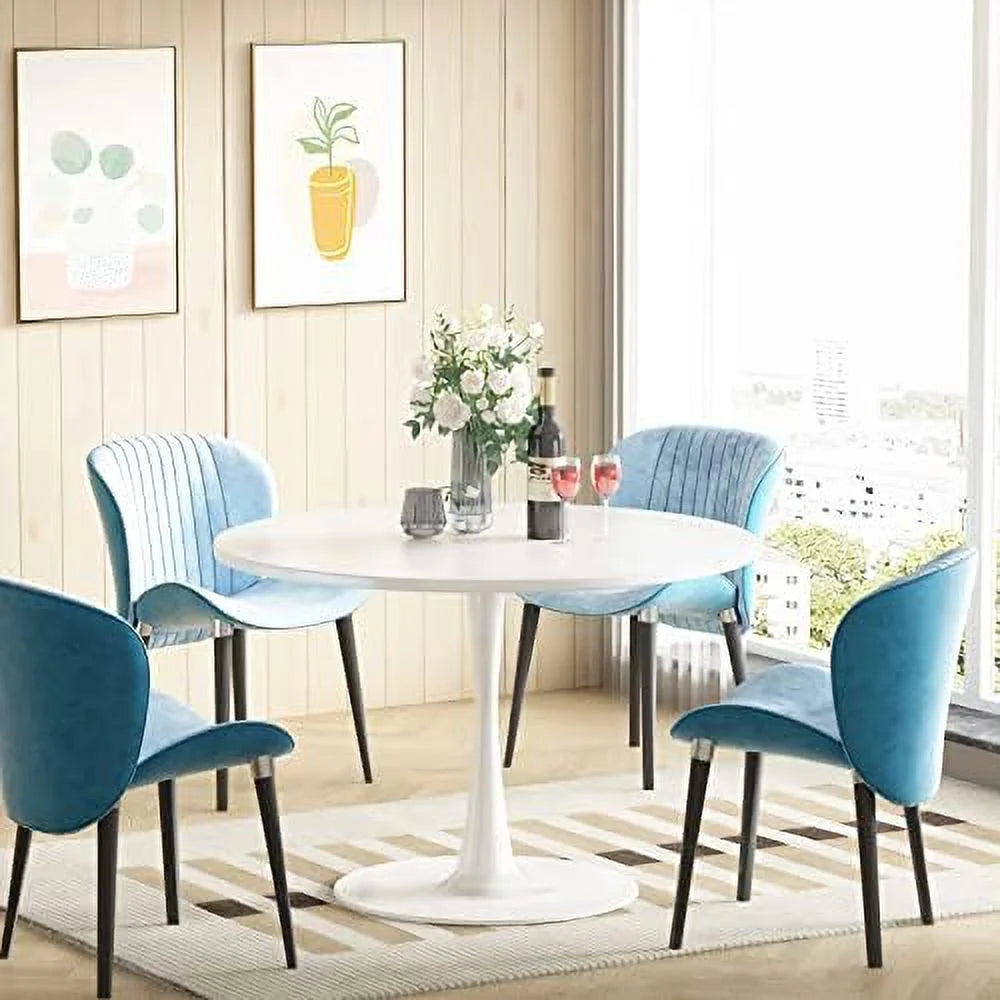 Black Round Dining Table 31.5" with Pedestal Base J668886