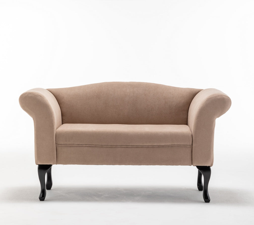 Mid Century Small Loveseat Sofa with Solid Wood Legs K80585