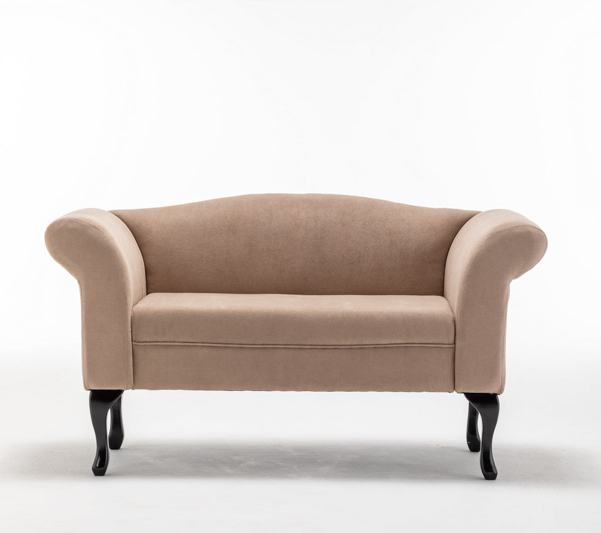 Mid Century Small Loveseat Sofa with Solid Wood Legs K80585