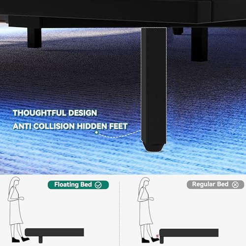 Queen Upholstered Platform Bed with Headboard Storage R8030