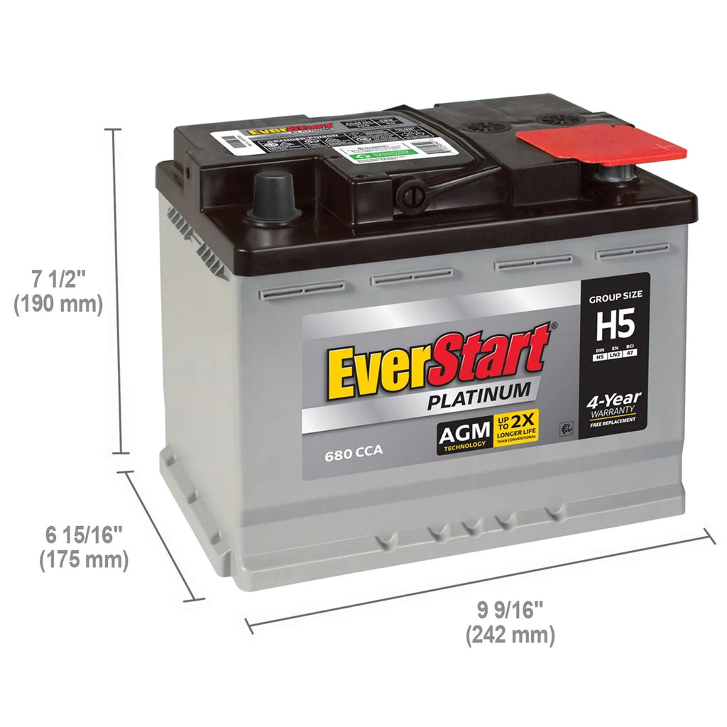 AGM Battery Group Size H5 12 Volts 640 CCA B132857