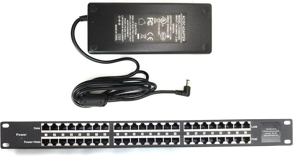 24 Port Passive PoE Injector with 48V 120W Power Supply S509959