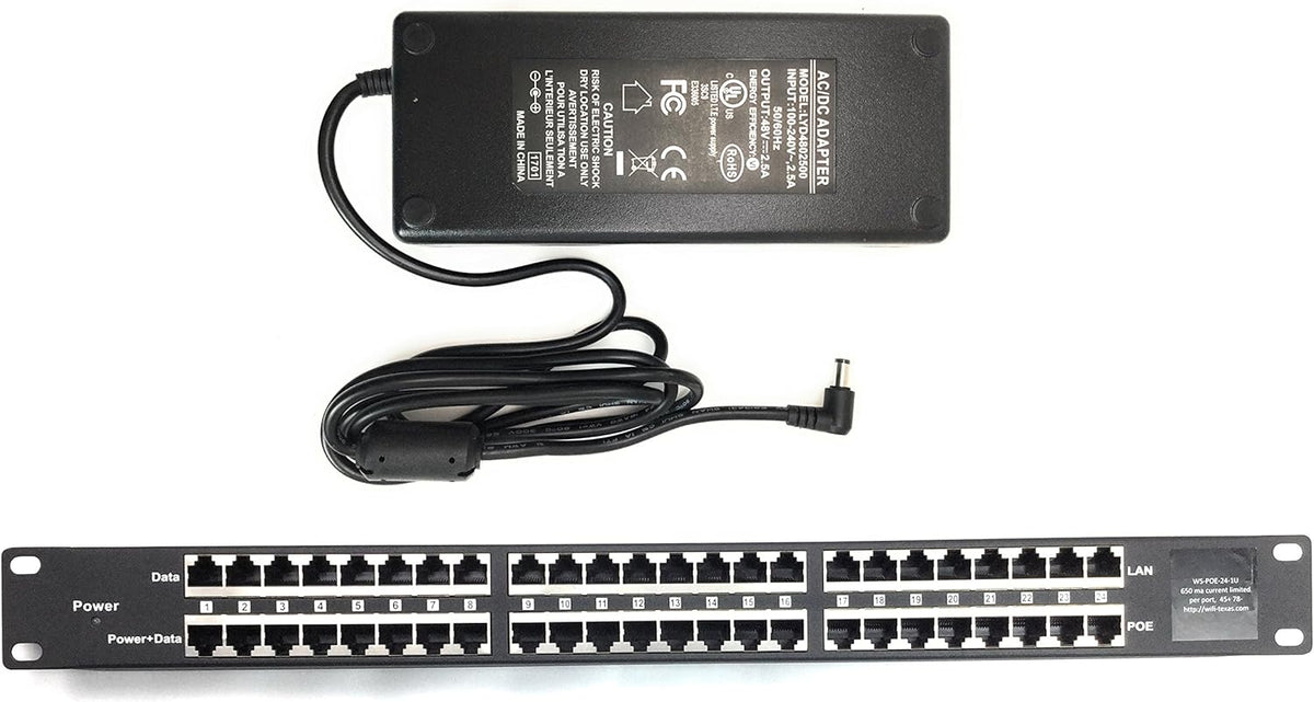24 Port Passive PoE Injector with 48V 120W Power Supply S509959