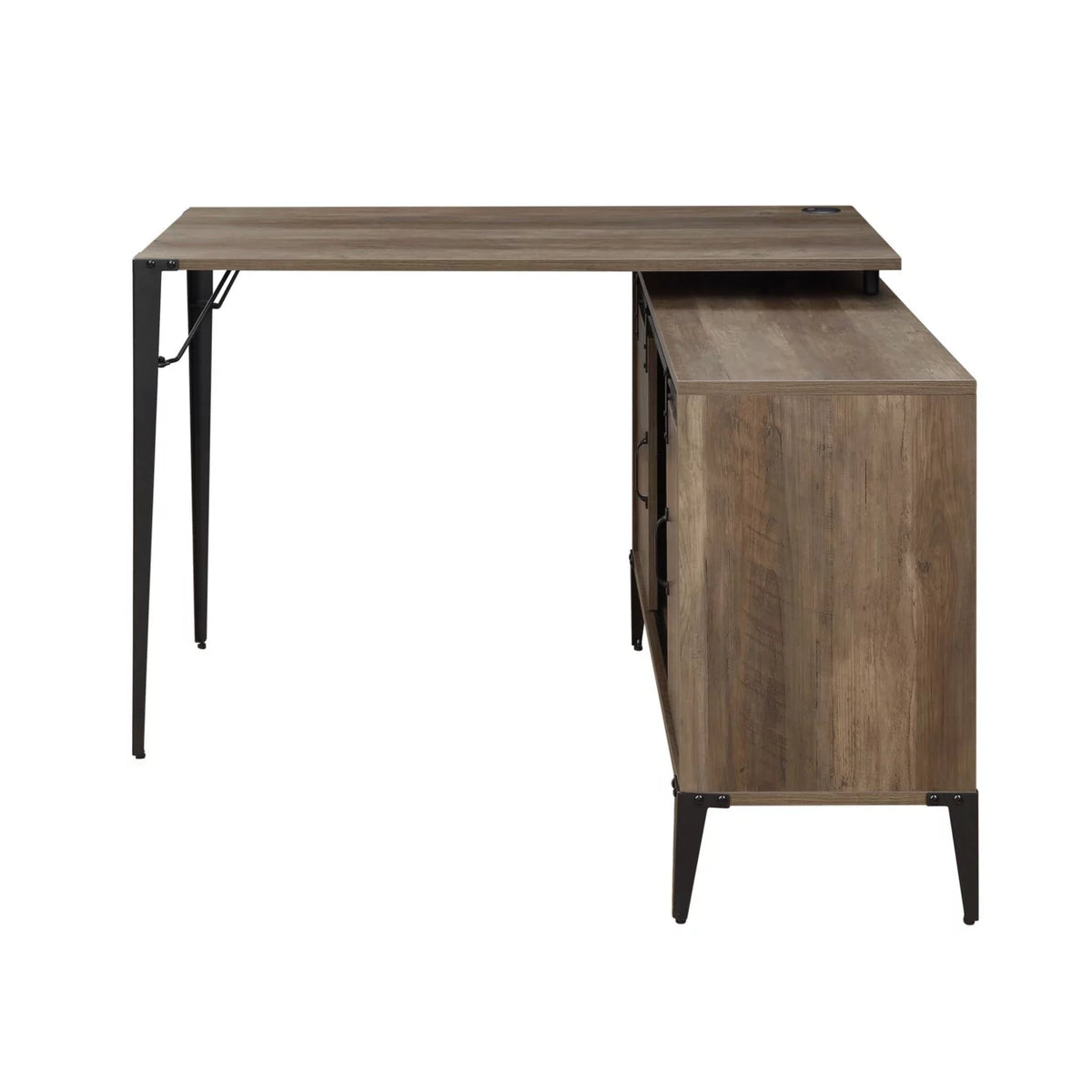 L Shaped Writing Desk with Sliding Barn Door V796153