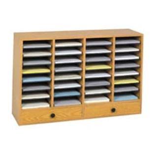Gray 32 Compartment Letter Sorter with 2 Drawers Z1916