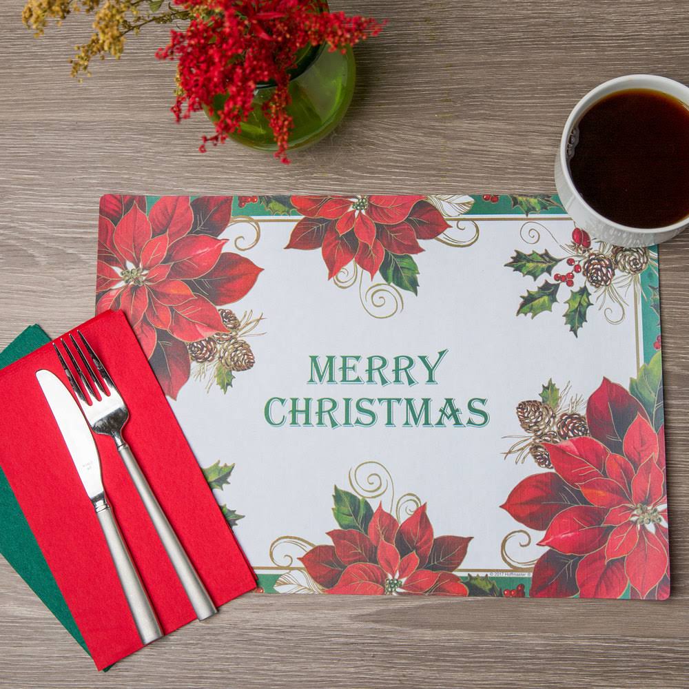 10x22 x 14x22 Merry Christmas Placemat Combo Pack - 250/Case W11039