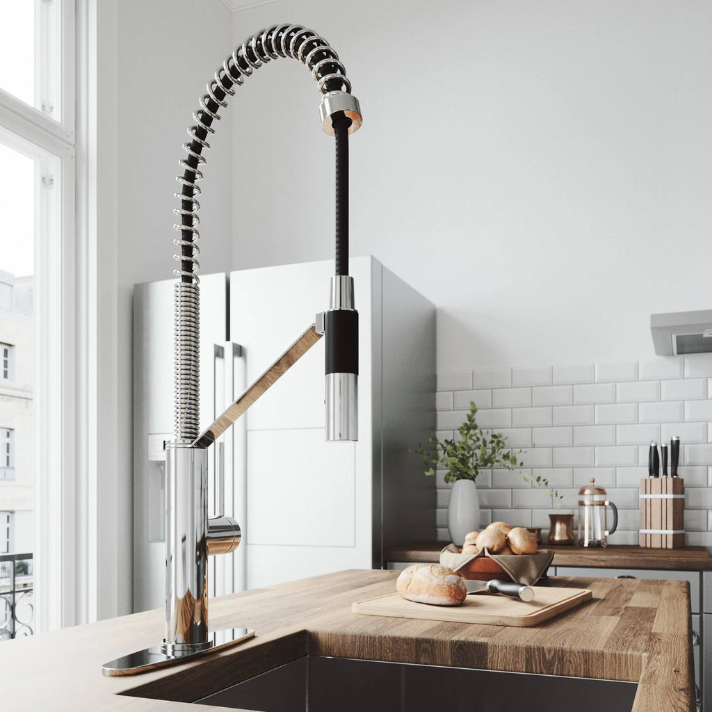 Chrome Magnetic Kitchen Faucet with Deck Plate A2099