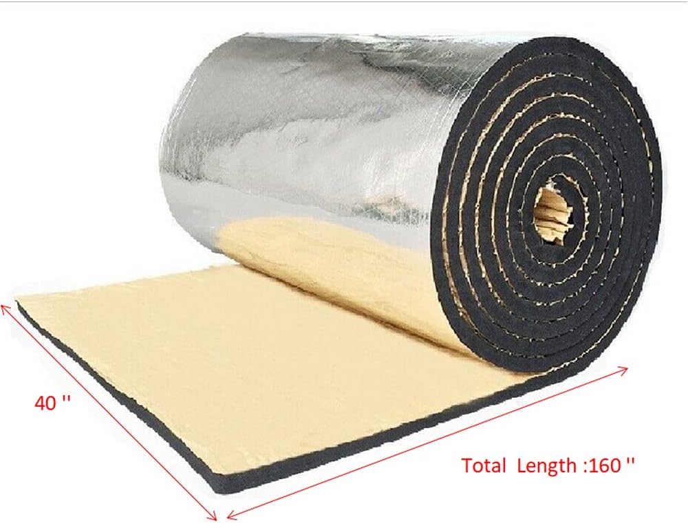 160x40 Inch Pack of 2 Aluminum Heat Sound Deadening Insulation Mat B4762