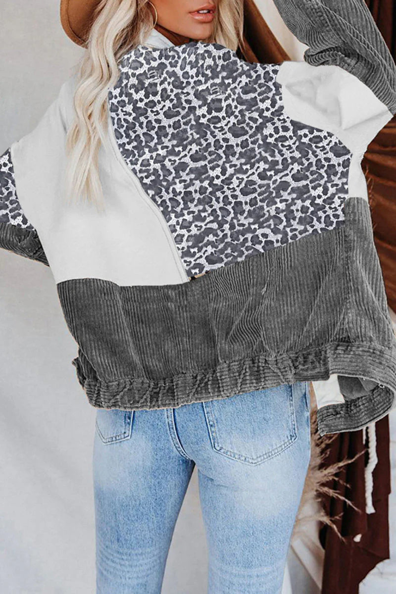 Camouflage Print Tassel Buckle Turndown Collar Outerwear N902111