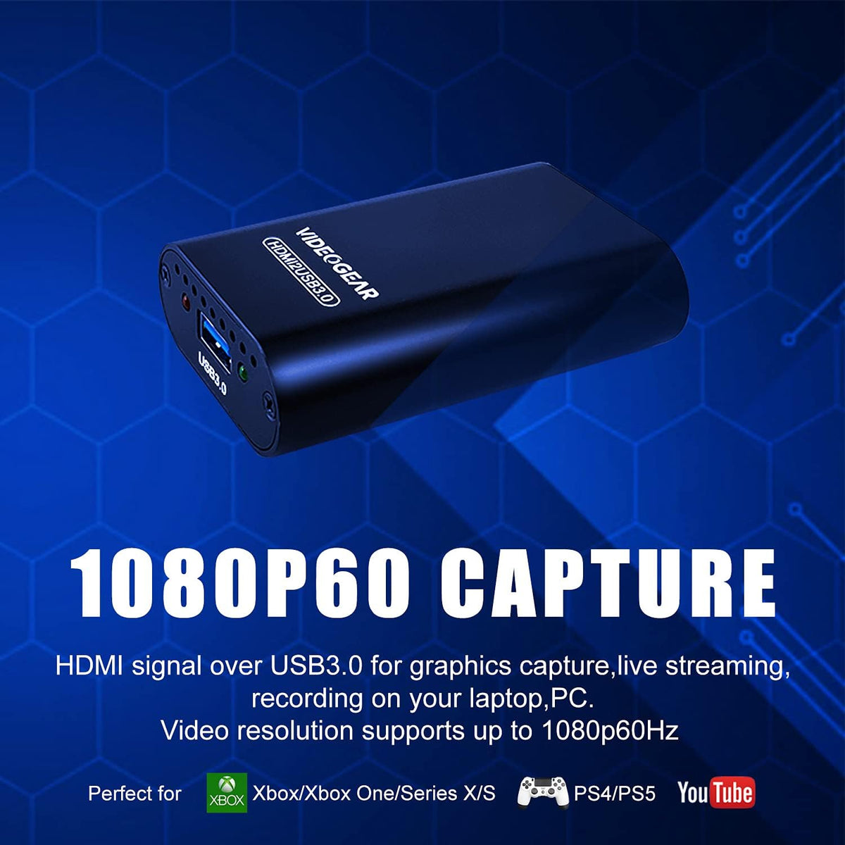 Game Capture Device SDI/HDMI to USB 3.0 with HDMI Loop Output F558
