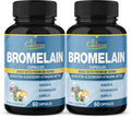 2 Packs 60 Capsules Bromelain Supplement with Quercetin Elderberry Ginger Echinacea Garlic Black Pepper M637147