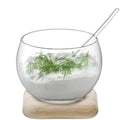 Clear Serve Dip Set with Oak Base N97541