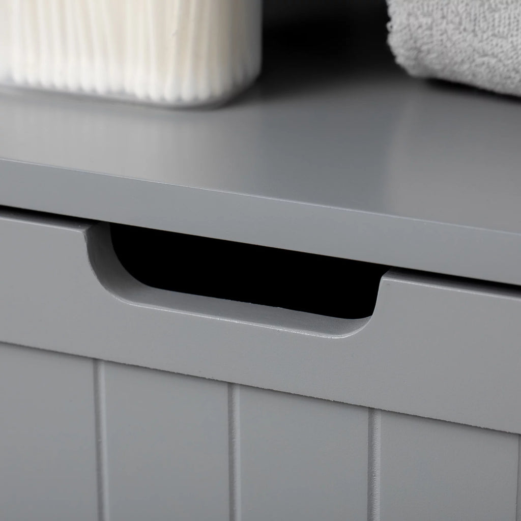 Grey Freestanding Bathroom Storage Cabinet with Drawer and Adjustable Shelf Q219