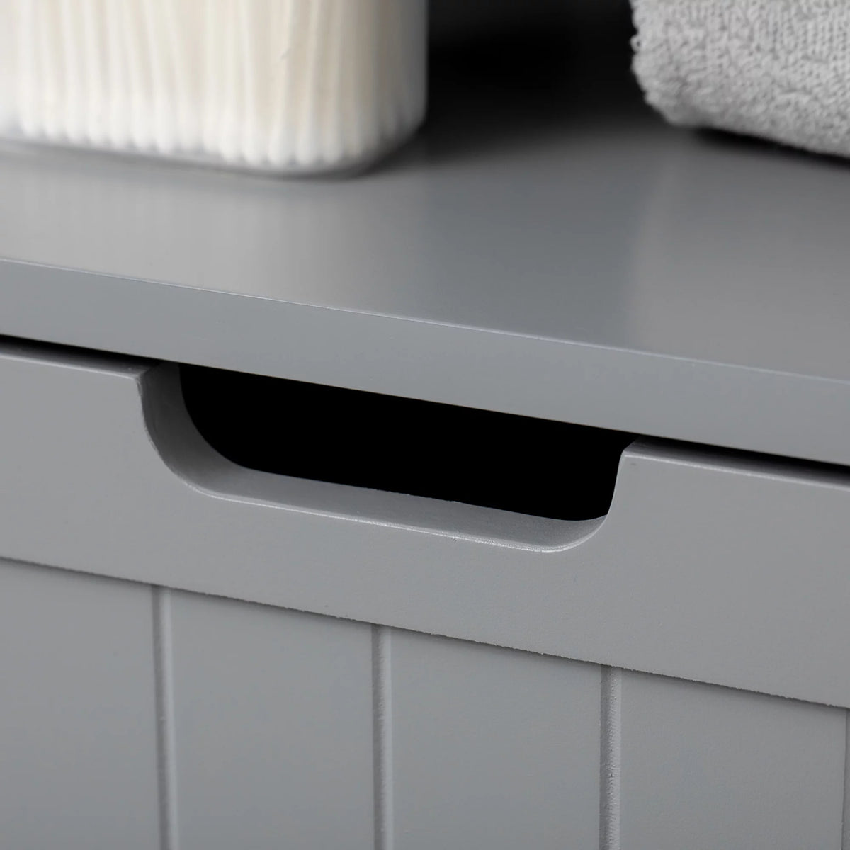 Grey Freestanding Bathroom Storage Cabinet with Drawer and Adjustable Shelf Q219