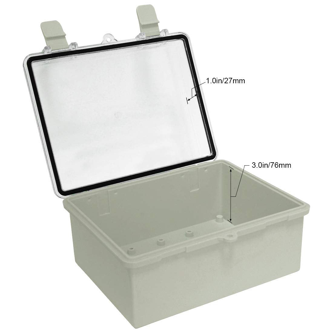 Gray ABS Plastic IP65 Junction Box with Clear Cover 8.7 x 6.7 x 4.3inch V684
