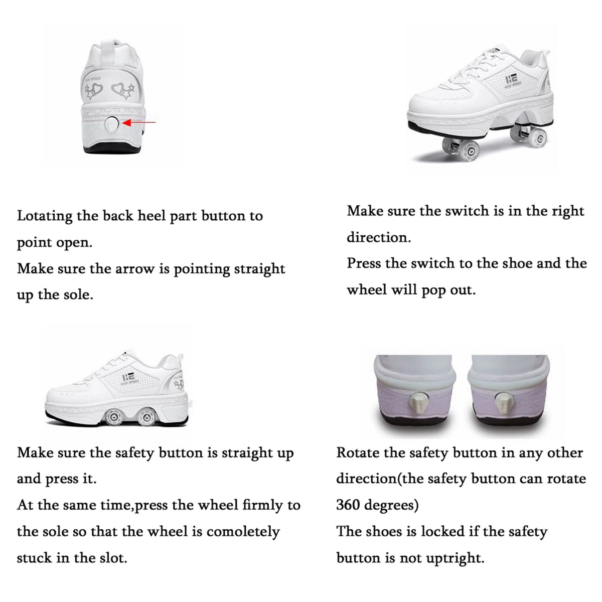 Roller Skate Shoes 2-in-1 Invisible Roller Skates Z8360