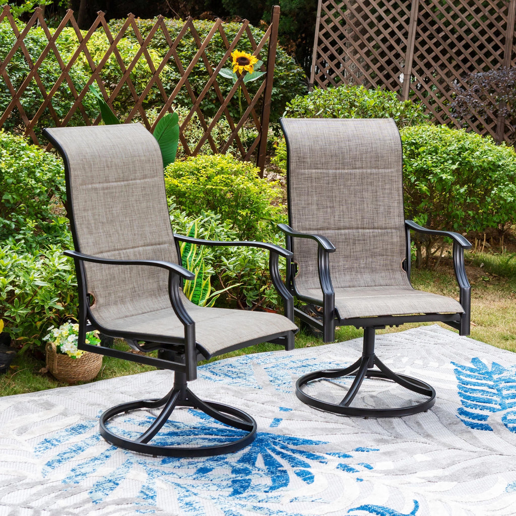 5-Piece Outdoor Dining Set with Swivel Chairs and Round Table G83144