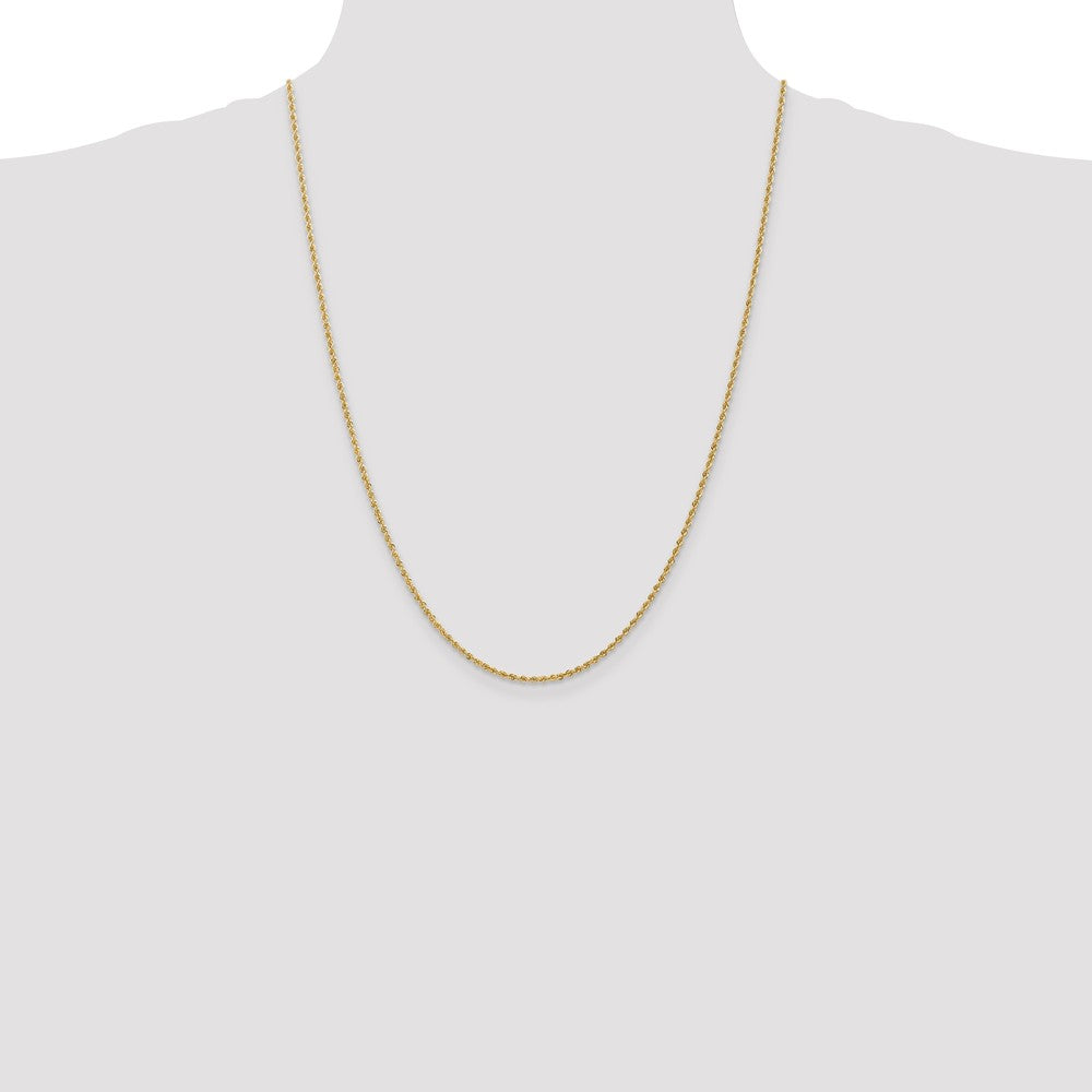 14kt Yellow Gold 1.6mm Solid Rope Chain 22 inch Lobster Clasp D622268