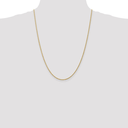 14kt Yellow Gold 1.6mm Solid Rope Chain 22 inch Lobster Clasp D622268