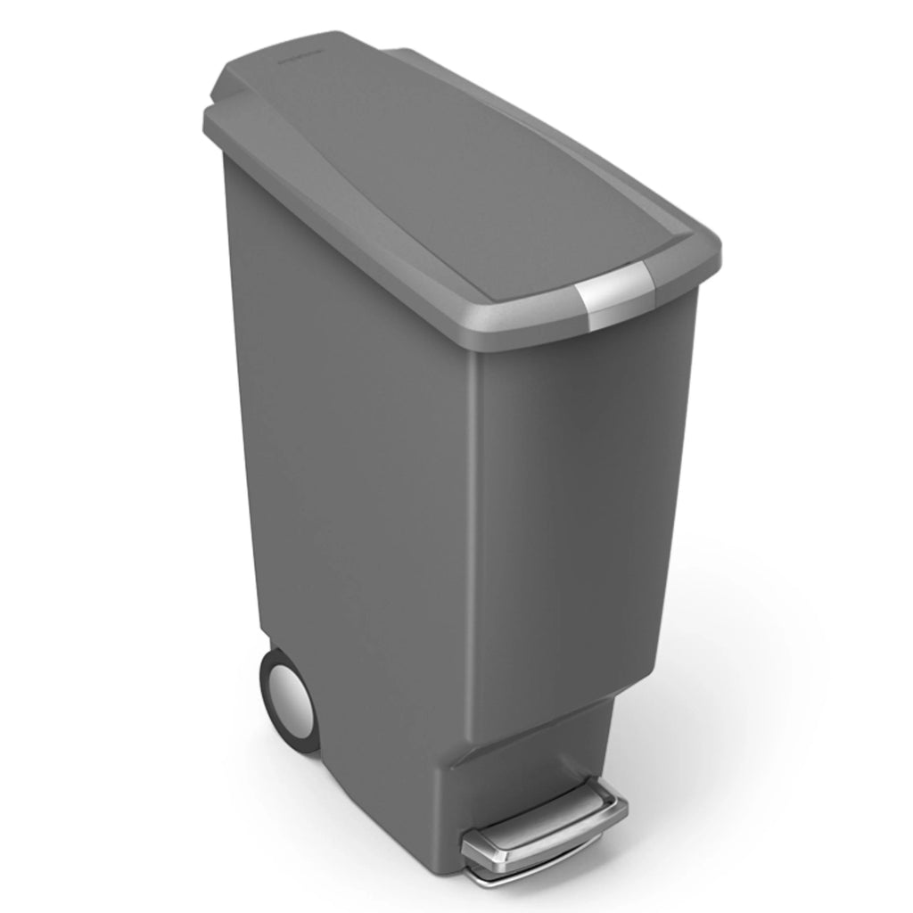 Black Plastic Slim Kitchen Step Trash Can T1091